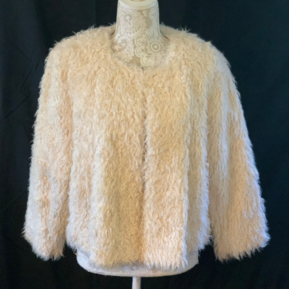 CAbi Faux Fur Medium Ivory Coat